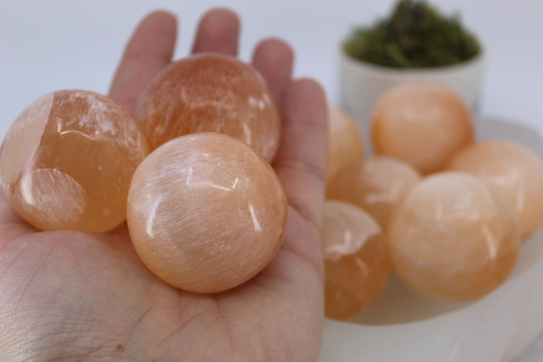 Orange Selenite Sphere/Orb- 40mm