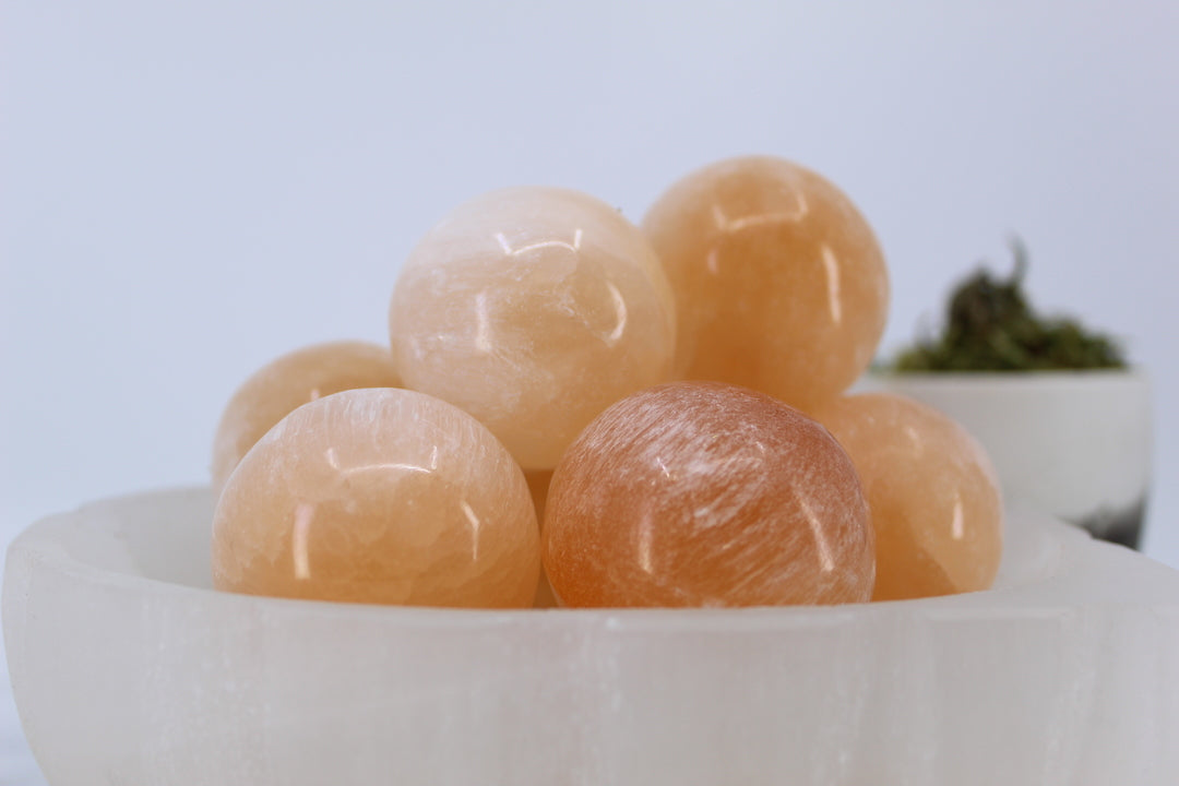 Orange Selenite Sphere/Orb- 40mm