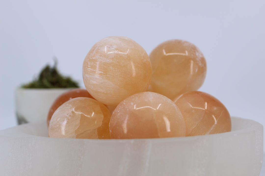 Orange Selenite Sphere/Orb- 40mm