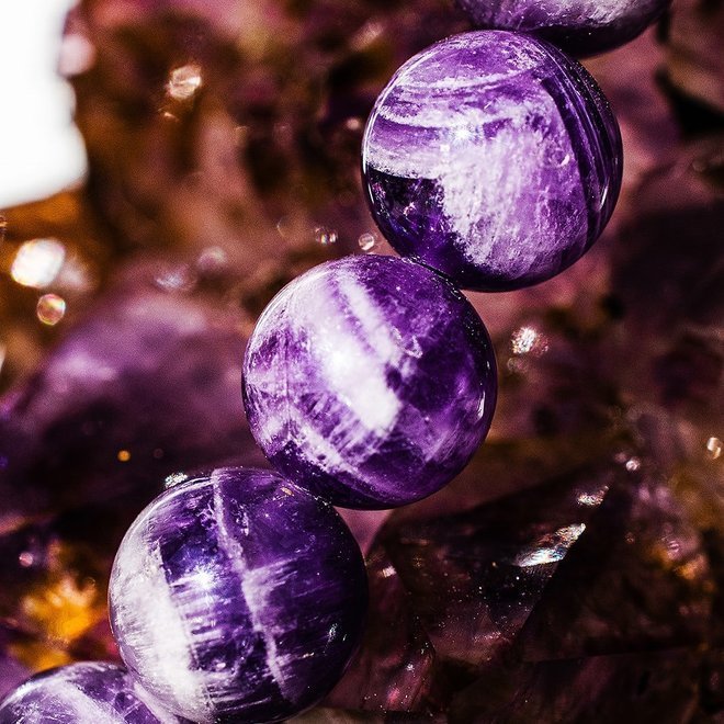 Chevron/Dream Amethyst Bracelet-8mm