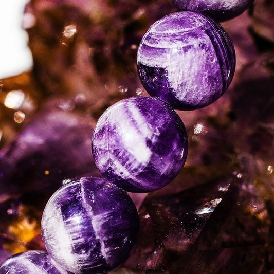 Chevron/Dream Amethyst Bracelet-8mm