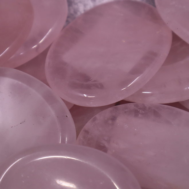 Rose Quartz  Worry Stone - Large Oval