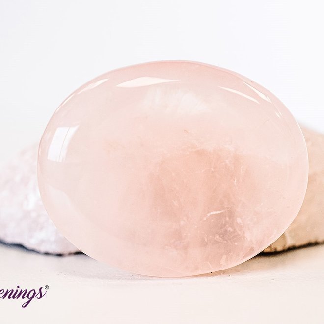 Rose Quartz  Worry Stone - Large Oval