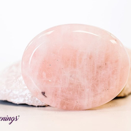 Rose Quartz  Worry Stone - Large Oval