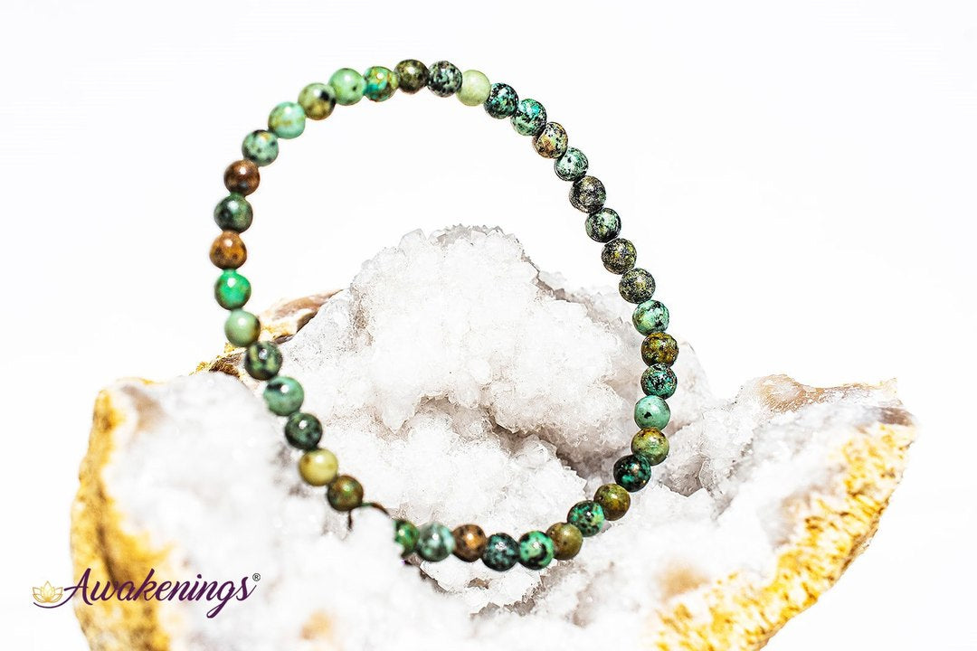 African Turquoise Bracelet-4mm