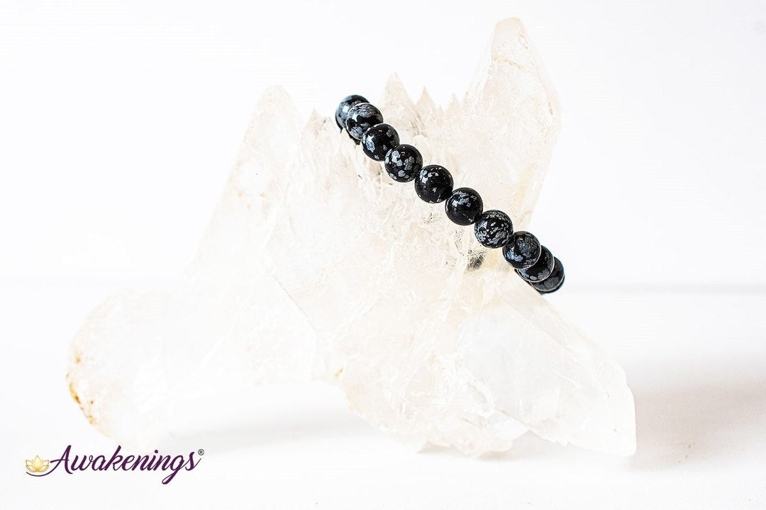 Snowflake Obsidian Bracelet-8mm