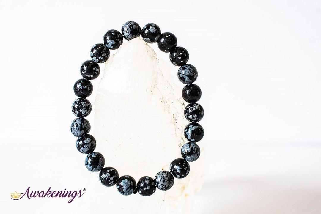 Snowflake Obsidian Bracelet-8mm