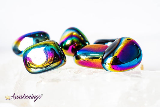 Black Obsidian Rainbow Aura-Tumbled