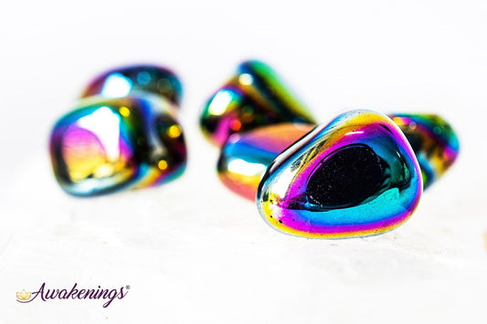 Black Obsidian Rainbow Aura-Tumbled