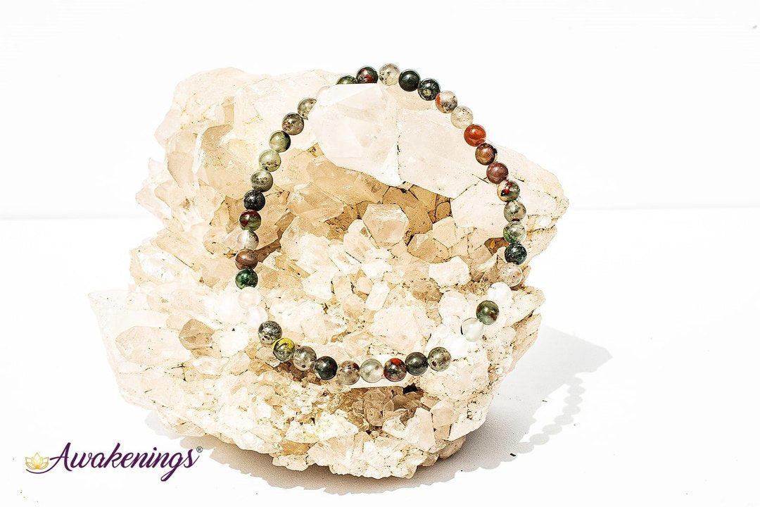 African Bloodstone/Seftonite Bracelet-4mm