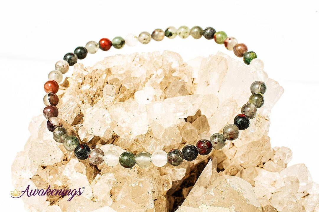 African Bloodstone/Seftonite Bracelet-4mm