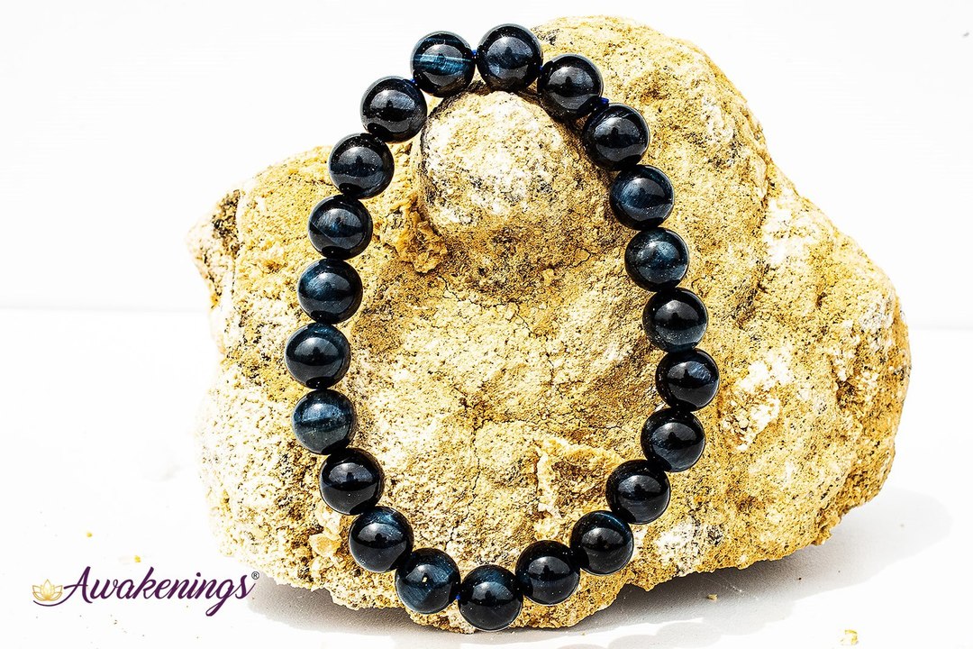 Blue Tigers Eye/Hawks Eye Bracelet - 8mm