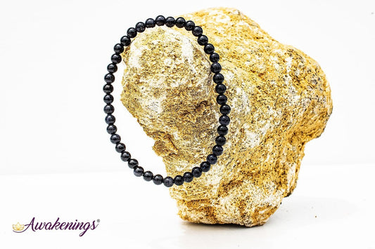 Blue Sandstone/Goldstone Bracelet- 4mm