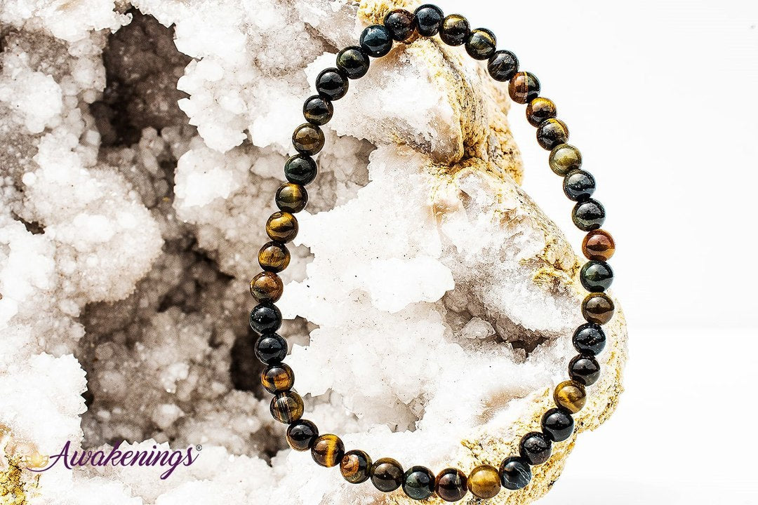 Blue Tigers Eye/Hawks Eye Bracelet-4mm