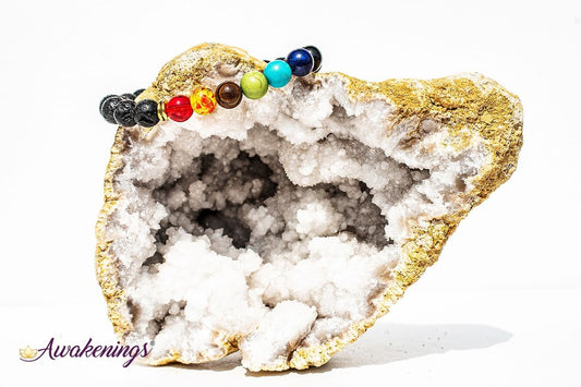 Chakra Oil Diffuser with Lava Bracelet-8mm