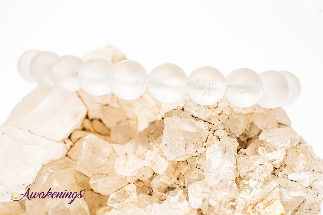 Matte Clear Quartz Bracelet-8mm