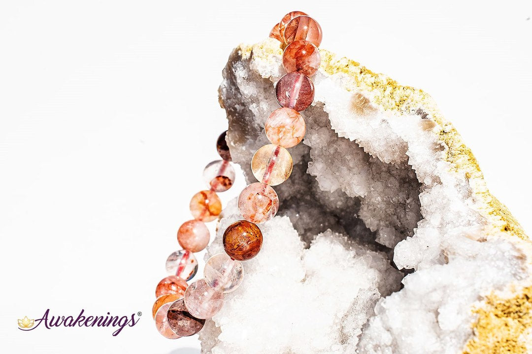 Fire Quartz Bracelet with Rainbows (High Grade)- 8mm