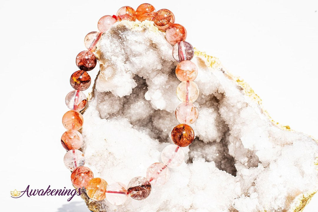 Fire Quartz Bracelet with Rainbows (High Grade)- 8mm