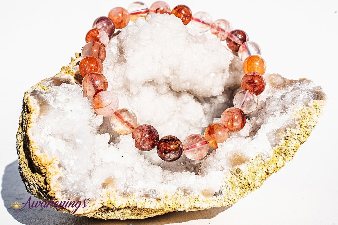 Fire Quartz Bracelet with Rainbows (High Grade)- 8mm