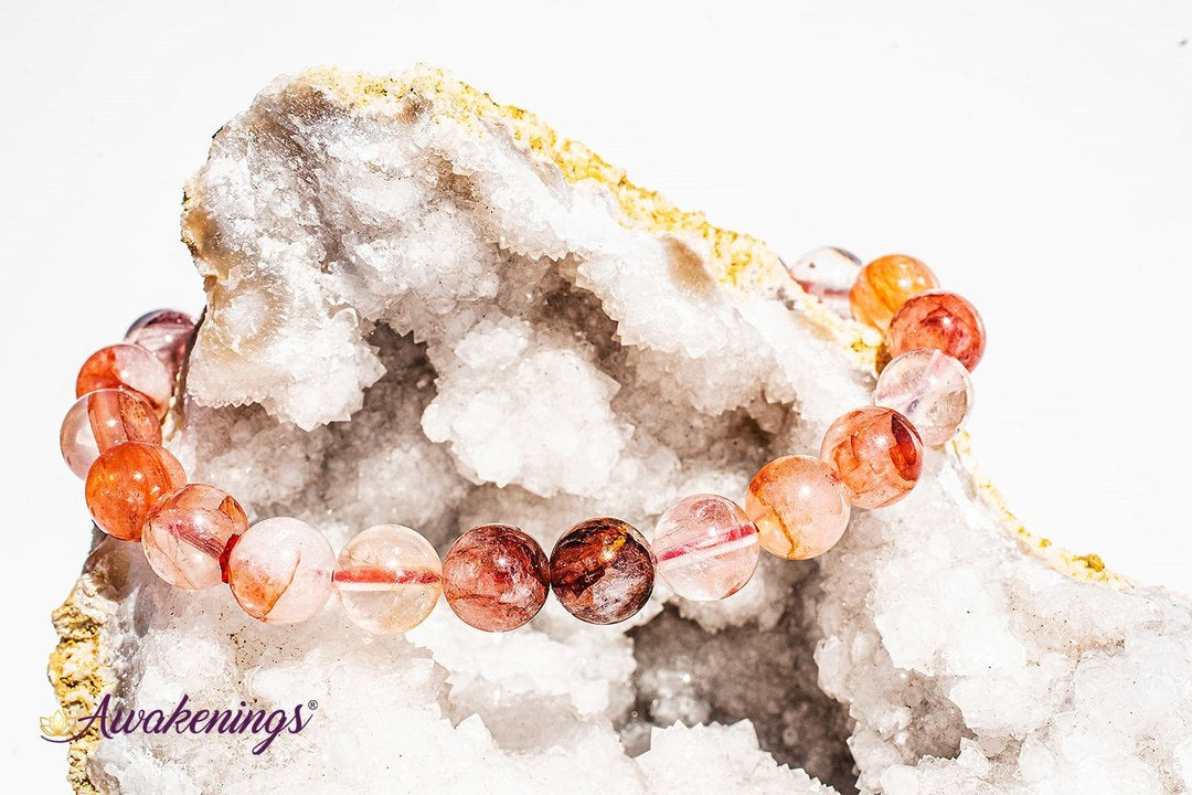 Fire Quartz Bracelet with Rainbows (High Grade)- 8mm