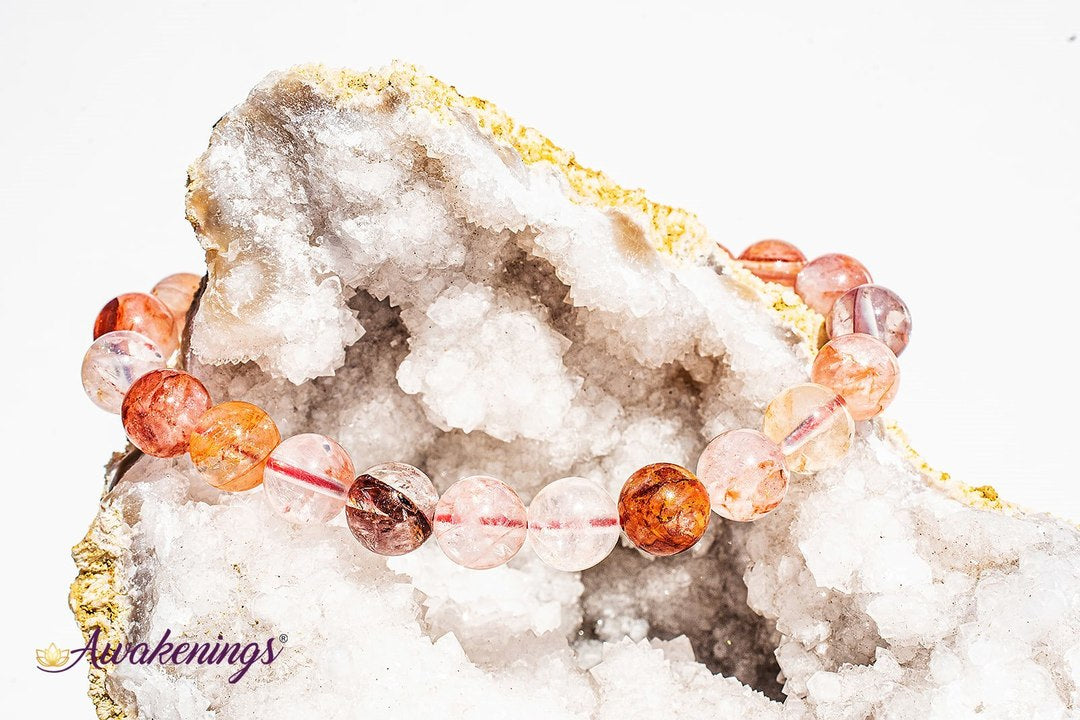 Fire Quartz Bracelet with Rainbows (High Grade)- 8mm