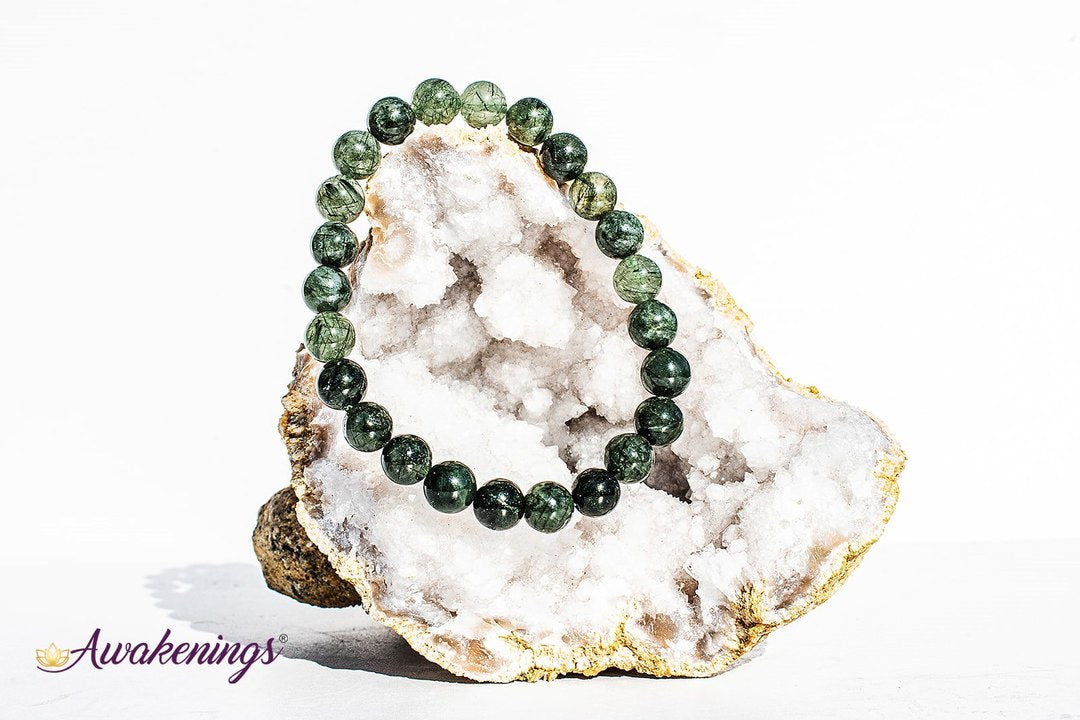 Green Rutilated Quartz Bracelet-8mm