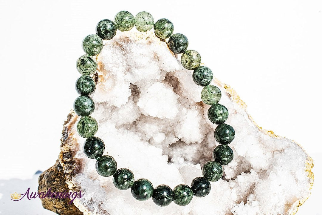 Green Rutilated Quartz Bracelet-8mm