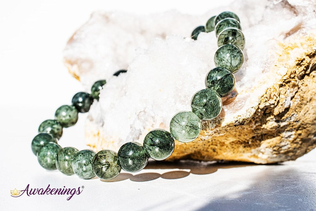 Green Rutilated Quartz Bracelet-8mm