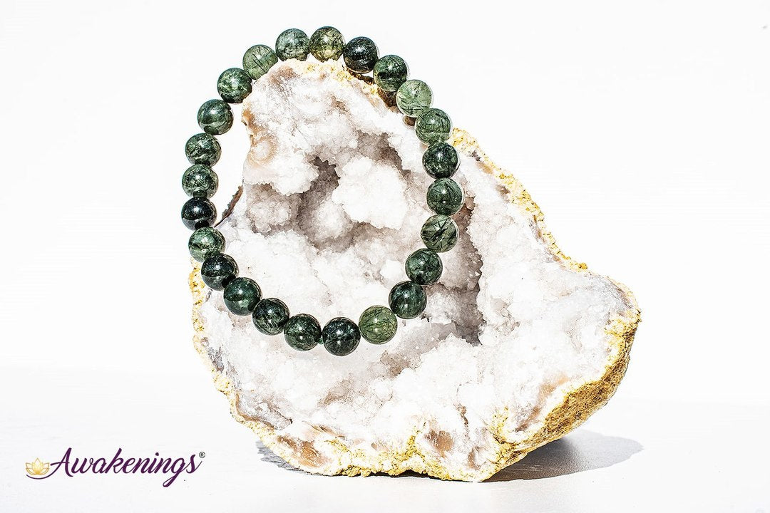 Green Rutilated Quartz Bracelet-8mm