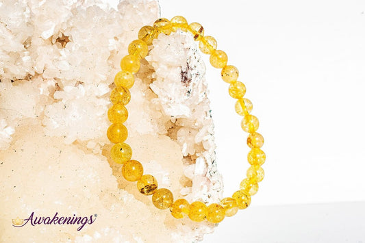 Gold & Copper Rutilated Quartz Bracelet- 6-8mm