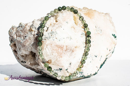 Green Rutilated Quartz Bracelet 4mm