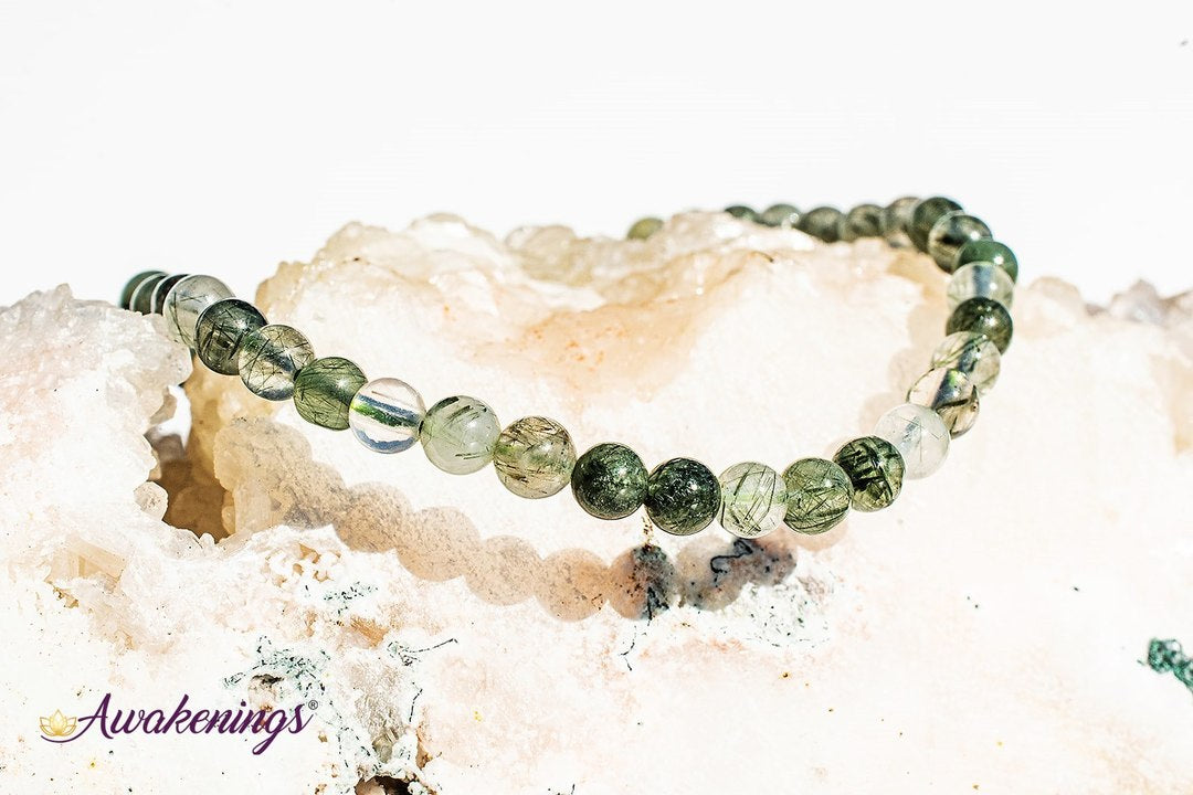 Green Rutilated Quartz Bracelet 4mm