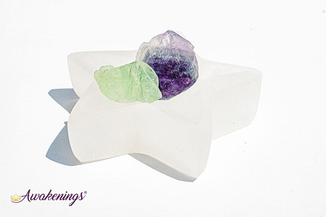 Selenite/Satin Spar Star Charging Bowl
