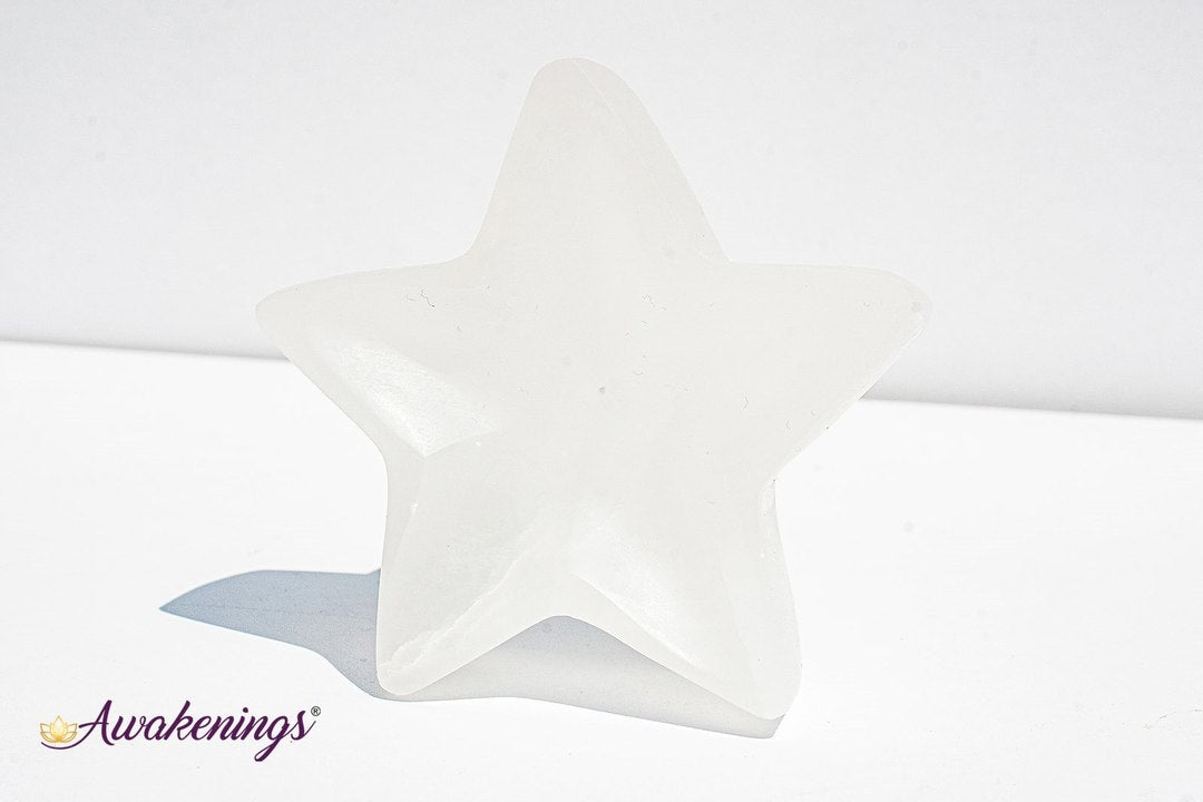Selenite/Satin Spar Star Charging Bowl