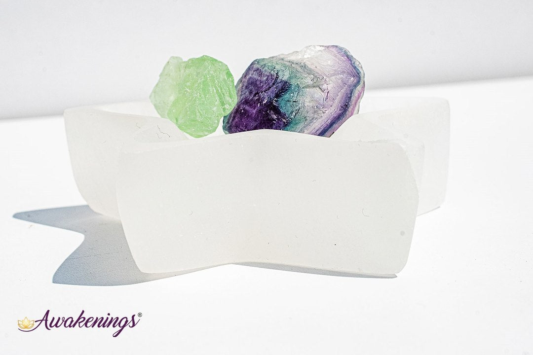 Selenite/Satin Spar Star Charging Bowl