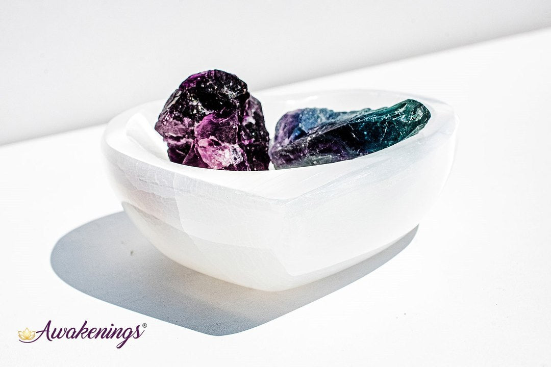 Selenite/Satin Spar Heart Charging Bowl - 4"