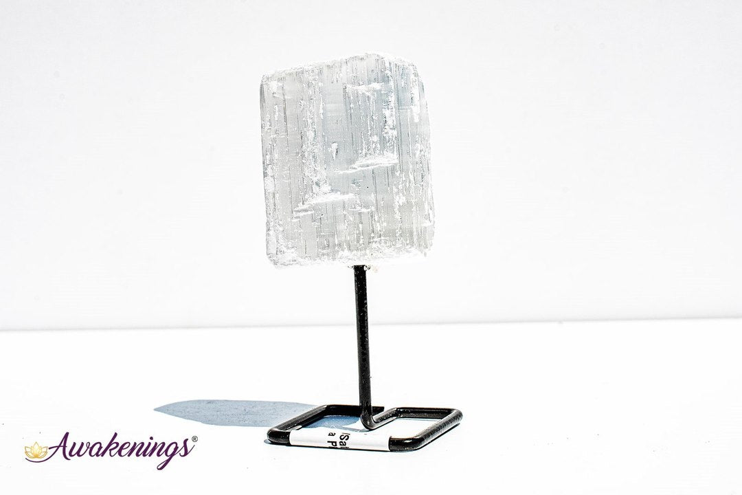 Selenite/Satin Spar on a Pin