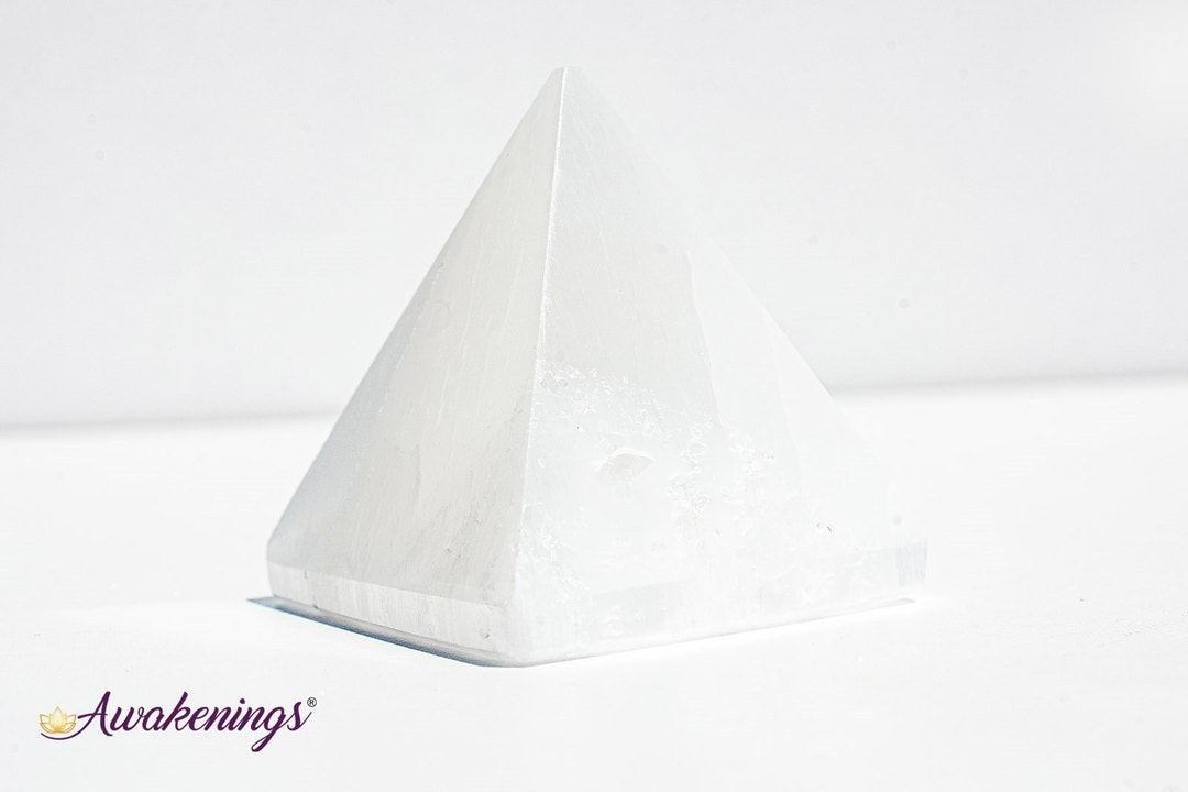 Selenite/Satin Spar Small Pyramid 2"
