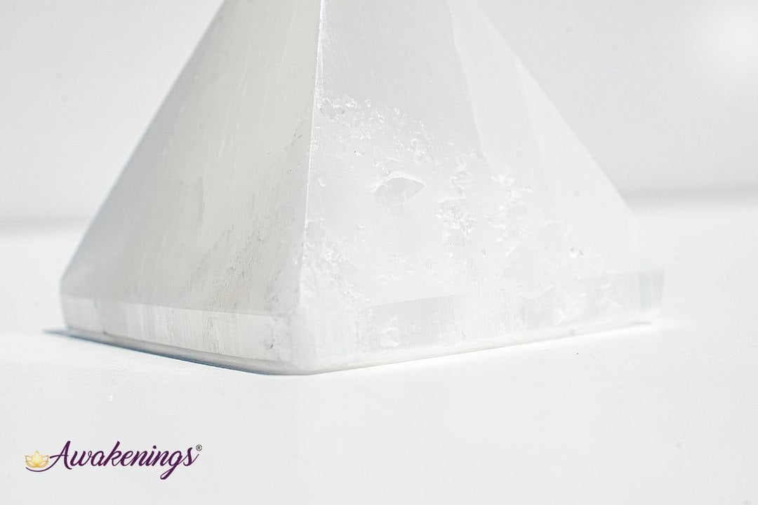 Selenite/Satin Spar Small Pyramid 2"