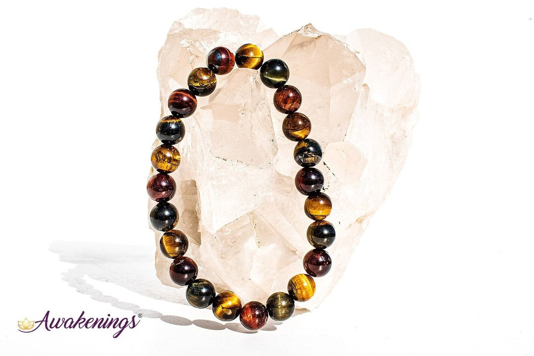 Tri-Color Tiger Eye Bracelet-8mm