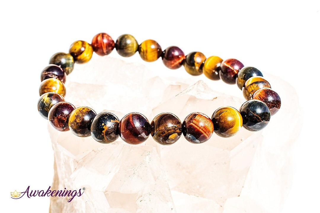 Tri-Color Tiger Eye Bracelet-8mm