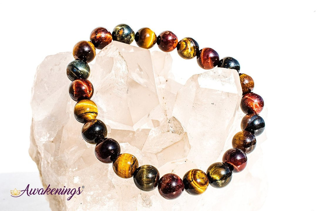 Tri-Color Tiger Eye Bracelet-8mm