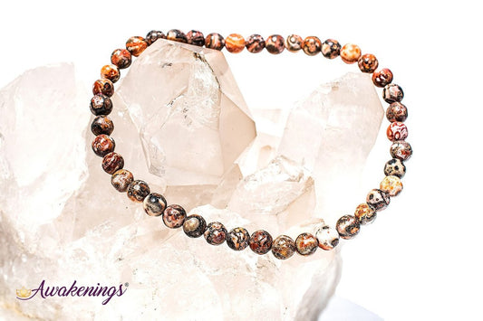 Red Leopardskin Jasper Bracelet-4mm
