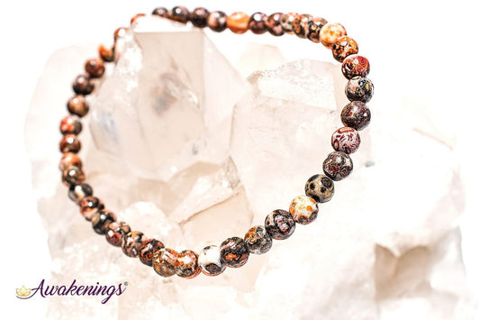 Red Leopardskin Jasper Bracelet-4mm