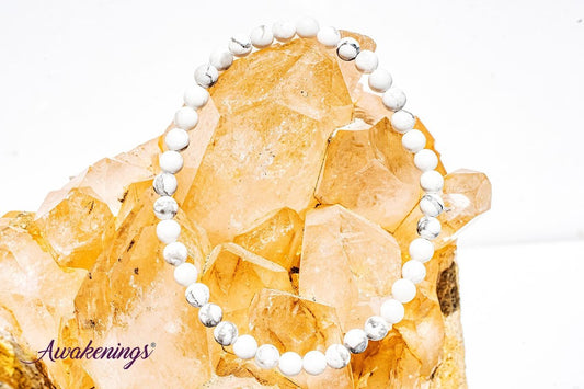 White Howlite Bracelet- 4mm
