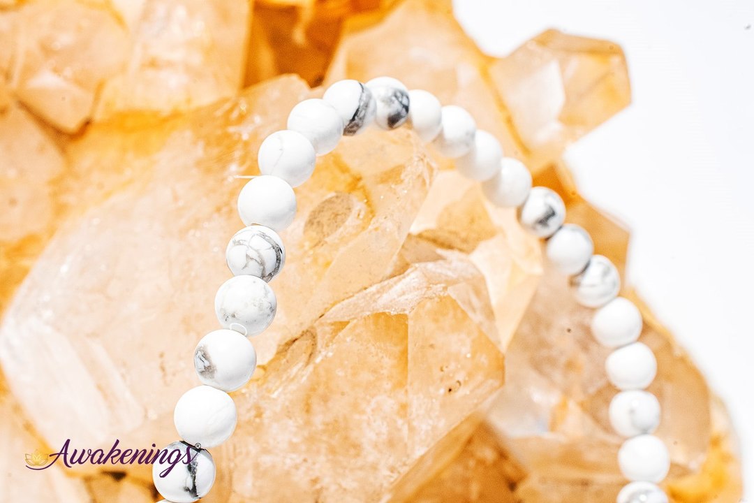 White Howlite Bracelet- 4mm