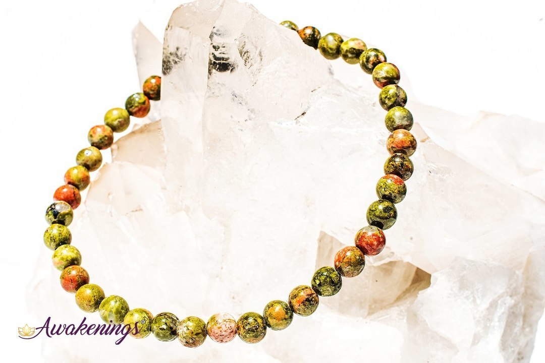 Unakite Jasper Bracelet-4mm