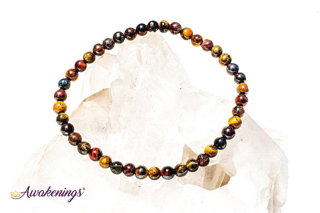 Tri-Color Tiger Eye Bracelet-4mm