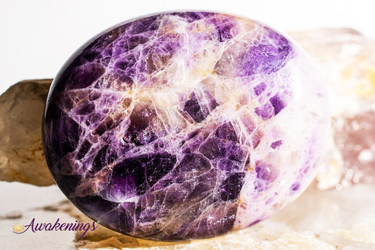 Chevron Amethyst Palm/Pillow Stone- Large