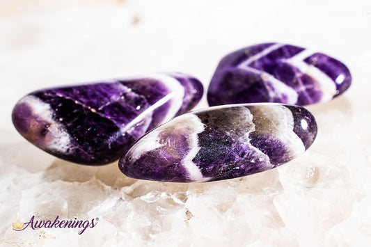 Fancy Chevron Amethyst - Tumbled